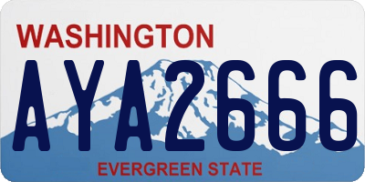 WA license plate AYA2666