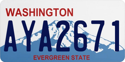 WA license plate AYA2671
