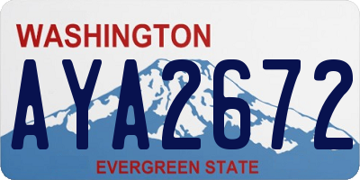 WA license plate AYA2672
