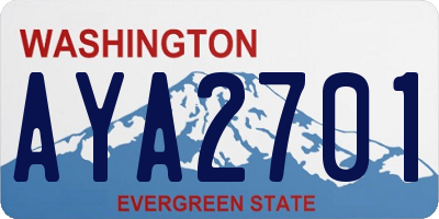 WA license plate AYA2701