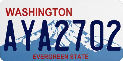 WA license plate AYA2702