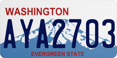 WA license plate AYA2703