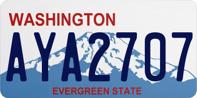 WA license plate AYA2707