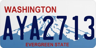 WA license plate AYA2713