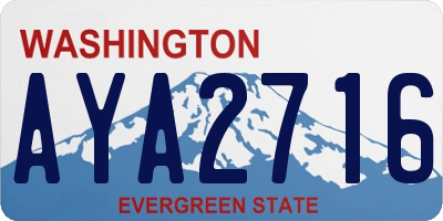 WA license plate AYA2716