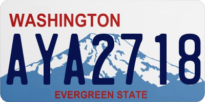 WA license plate AYA2718