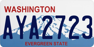 WA license plate AYA2723