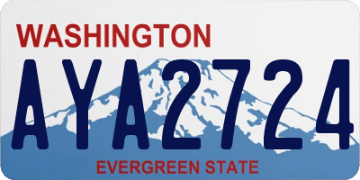 WA license plate AYA2724