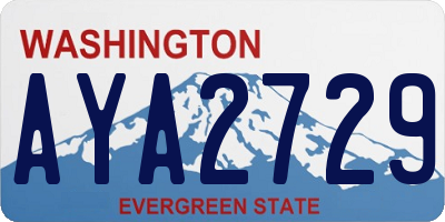 WA license plate AYA2729