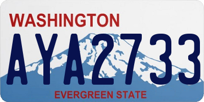 WA license plate AYA2733