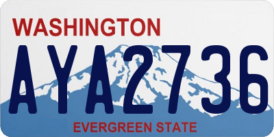 WA license plate AYA2736