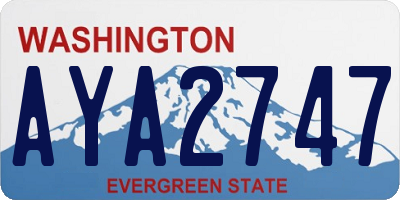 WA license plate AYA2747