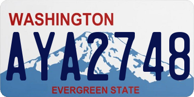 WA license plate AYA2748