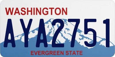 WA license plate AYA2751