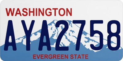WA license plate AYA2758