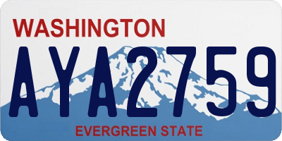 WA license plate AYA2759
