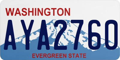 WA license plate AYA2760