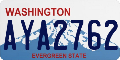 WA license plate AYA2762