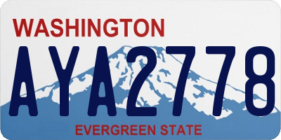 WA license plate AYA2778