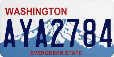 WA license plate AYA2784