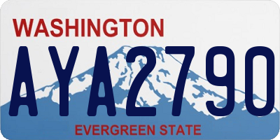 WA license plate AYA2790