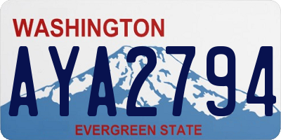 WA license plate AYA2794