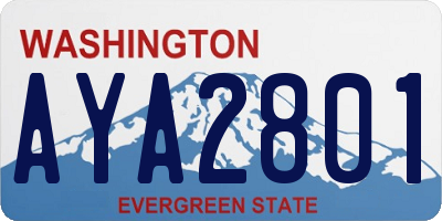 WA license plate AYA2801