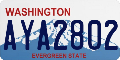 WA license plate AYA2802