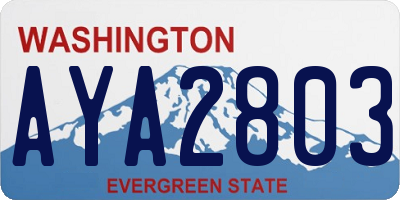 WA license plate AYA2803