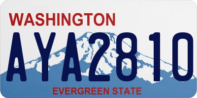 WA license plate AYA2810
