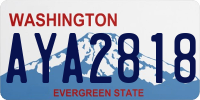 WA license plate AYA2818