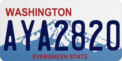 WA license plate AYA2820
