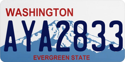 WA license plate AYA2833
