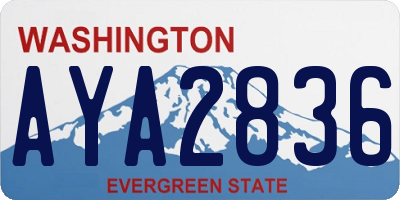 WA license plate AYA2836