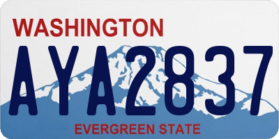 WA license plate AYA2837