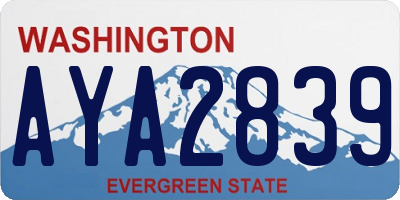WA license plate AYA2839