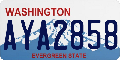 WA license plate AYA2858