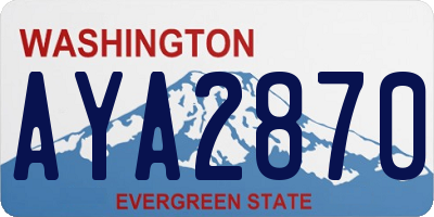 WA license plate AYA2870