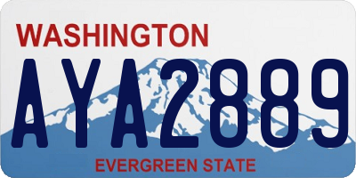 WA license plate AYA2889