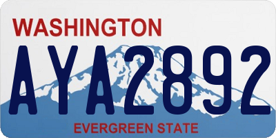 WA license plate AYA2892