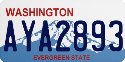 WA license plate AYA2893