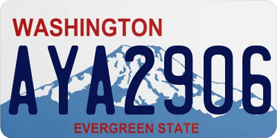 WA license plate AYA2906