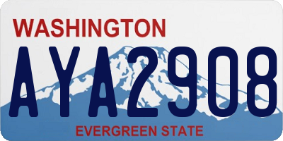 WA license plate AYA2908