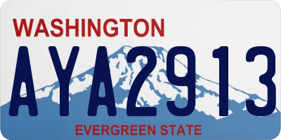 WA license plate AYA2913