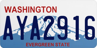 WA license plate AYA2916