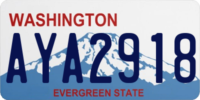 WA license plate AYA2918