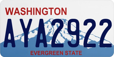 WA license plate AYA2922
