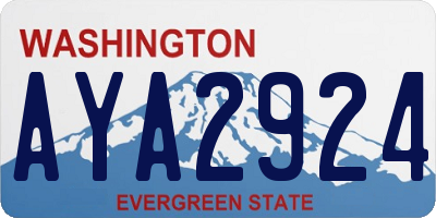 WA license plate AYA2924