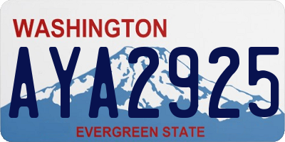 WA license plate AYA2925