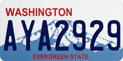 WA license plate AYA2929